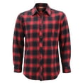 thumbnail image 1 of Men’s Premium Cotton Button Up Long Sleeve Plaid Comfortable Flannel Shirt (#10 - Red/Black/Brown, 3XL), 1 of 3