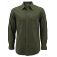 thumbnail image 1 of Men’s Premium Cotton Button Up Long Sleeve Plaid Comfortable Flannel Shirt (#12 - Army, S), 1 of 3