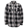 thumbnail image 1 of Men’s Premium Cotton Button Up Long Sleeve Plaid Comfortable Flannel Shirt (#5 - White/Black, L), 1 of 3