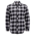 thumbnail image 1 of Men’s Premium Cotton Button Up Long Sleeve Plaid Comfortable Flannel Shirt (#9 - Grey/White, L), 1 of 3