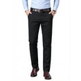thumbnail image 1 of Men's Premium Cotton Dress Pants - Business Casual Straight Fit with Subtle Embroidery, 1 of 7