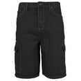 thumbnail image 1 of Men's Premium Cotton Multi Pocket Relaxed Fit Stonewash Denim Jean Cargo Shorts (Denim Black,46), 1 of 4