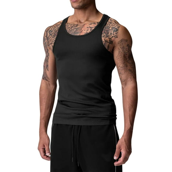 Men's Premium Cotton Tank Top Breathable Sleeveless Undershirt Ideal For Gym