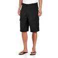 thumbnail image 1 of Men's Premium Cotton Twill Slim Fit Cargo Camo Shorts With Woven Belt (OTB Black,32), 1 of 1