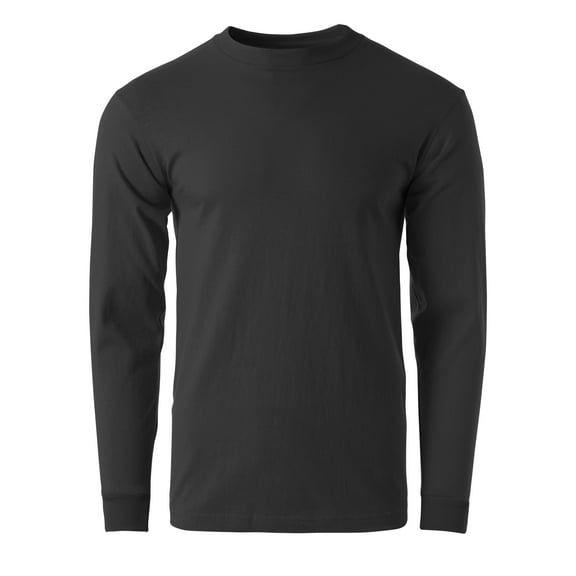 Men's Premium Crewneck Long Sleeve T-Shirts Classic Fit Mid-Weight Everyday Cotton Shirt