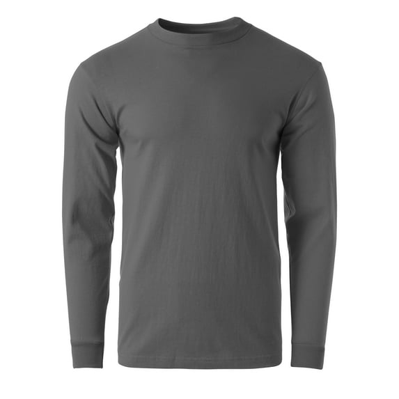 Men's Premium Crewneck Long Sleeve T-Shirts Classic Fit Mid-Weight Everyday Cotton Shirt