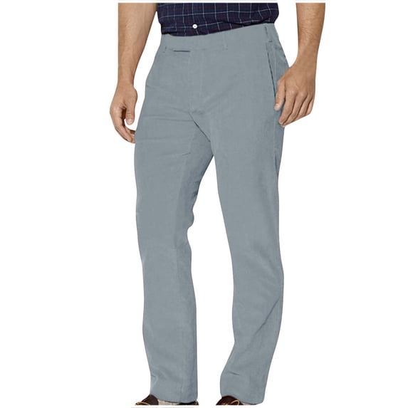 Men's Premium Dress Pants Flex Flat Comfort Straight Fit Business Work Chino Pant Wrinkle Free Suit Pants with Pockets