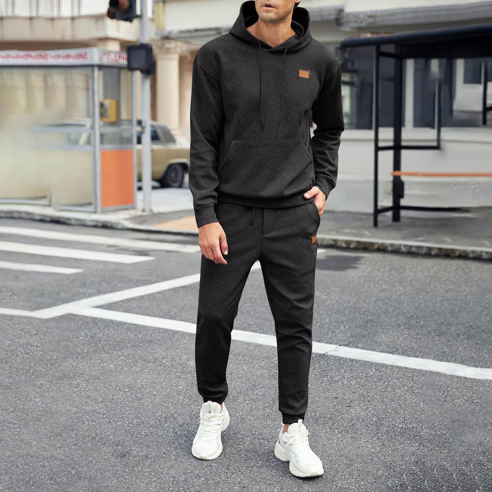 Men's Premium Fleece Hoodie and Jogger Sweatpants Set Comfortable