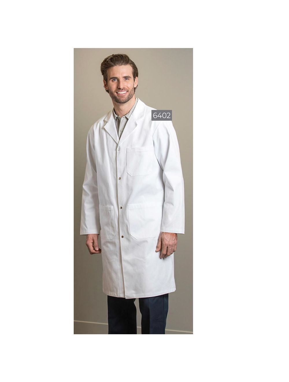 Men’s Premium Lab Coats Fabric twill 8.2oz 100 Cotton design Dome