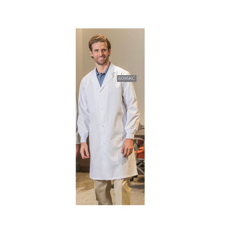 Men's Premium Lab Coats Knit Cuffs Poly Cotton Snap Closures