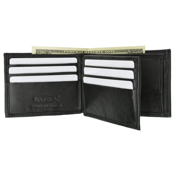 Men's Premium Leather Bifold Middle Flap Double Outside ID Card Holder Wallet P 1659 (C)
