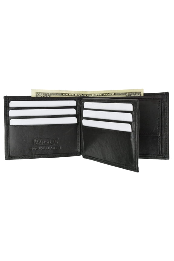 Men's Premium Leather Bifold Middle Flap Double Outside ID Card Holder Wallet P 1659 (C)