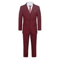 thumbnail image 1 of Men's Premium Modern Fit Burgundy-Maroon Three Piece Two Button Suit, 1 of 7