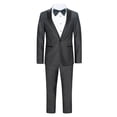 thumbnail image 1 of Men’s Premium Modern Fit Charcoal Gray With Black Peak Lapel One Button Tuxedos, 1 of 7