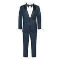 thumbnail image 1 of Men’s Premium Modern Fit Navy Blue With Black Peak Lapel One Button Tuxedos, 1 of 1