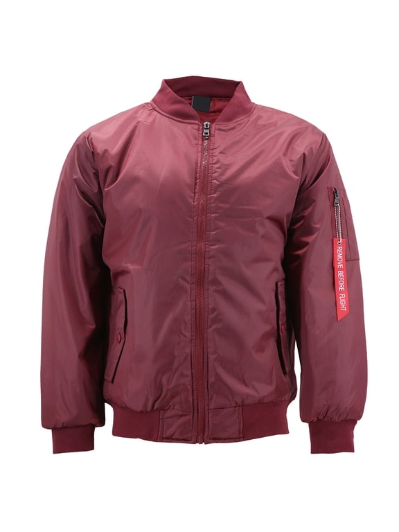 Men's Premium Multi Pocket Water Resistant Padded Zip Up Flight Bomber Jacket (Burgundy,2XL)