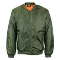 thumbnail image 1 of Men's Premium Multi Pocket Water Resistant Padded Zip Up Flight Bomber Jacket (Green,L), 1 of 2