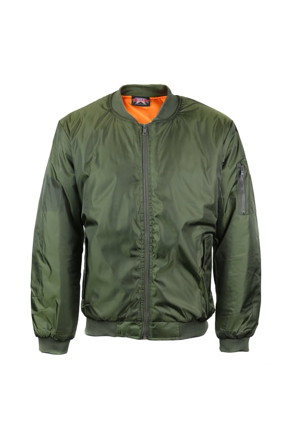 Men's Premium Multi Pocket Water Resistant Padded Zip Up Flight Bomber Jacket (Green,S)