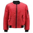 thumbnail image 1 of Men's Premium Multi Pocket Water Resistant Padded Zip Up Flight Bomber Jacket (Red, L), 1 of 3