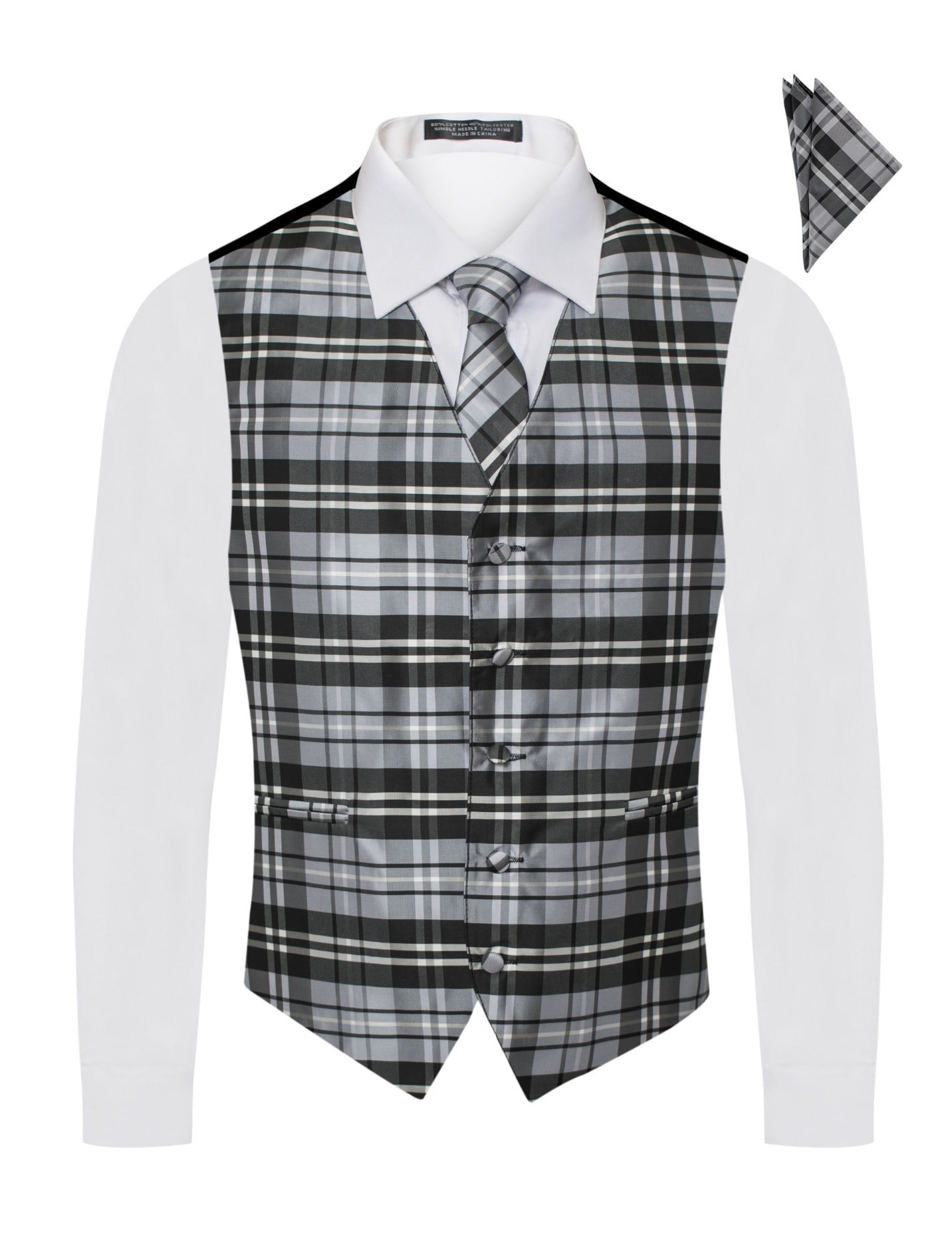 Paisley Formal Wear Moda Di Raza 4-Piece Mens Paisley Tuxedo Set - Vest, Tie, Bow Tie & Pocket Square Paisley Vest Formal Wear - Foto 3