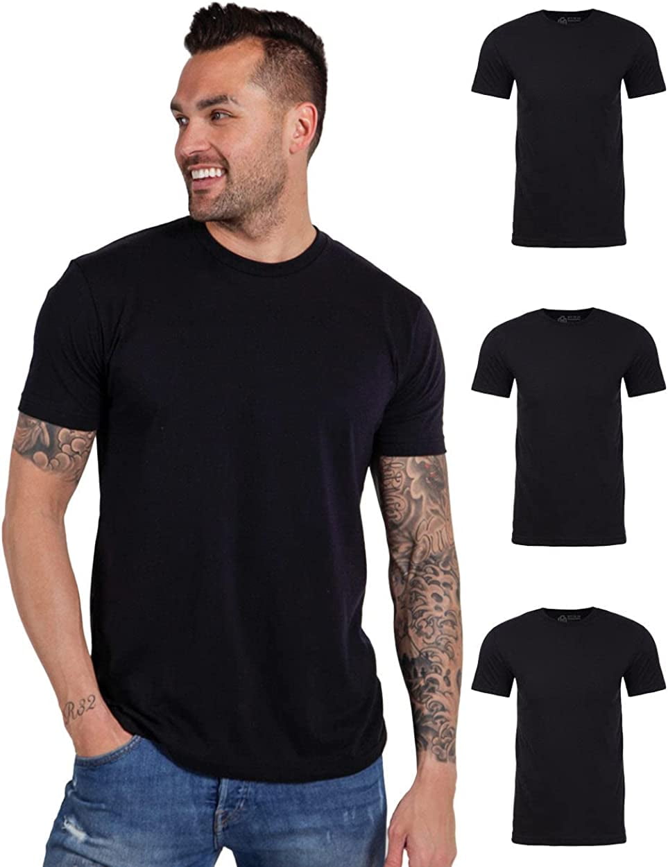 Men's Premium Plain Crewneck T-Shirts 3-Packs - Soft & Fitted S - 4XL ...