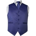 thumbnail image 1 of Men's Premium Solid Vest - Necktie – Bow Tie - Pocket Square 4 Piece Set for Suits & Tuxedos, 1 of 4