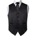 thumbnail image 1 of Men's Premium Solid Vest - Necktie – Bow Tie - Pocket Square 4 Piece Set for Suits & Tuxedos, 1 of 4