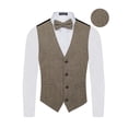 thumbnail image 1 of Men's Premium Tweed-Wool Vest - Bow Tie  2 Piece Set for Suits & Tuxedos-Many Colors, 1 of 3