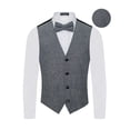 thumbnail image 1 of Men's Premium Tweed-Wool Vest - Bow Tie – 2 Piece Set for Suits & Tuxedos Sleeveless Adult, 1 of 3