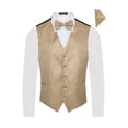 thumbnail image 1 of Men's Premium Vertical Lines Tone on Tone Stripes Vest - NeckTie – Bow Tie - Pocket Square 4 Piece Set for Suits & Tuxedos-Many Colors, 1 of 4