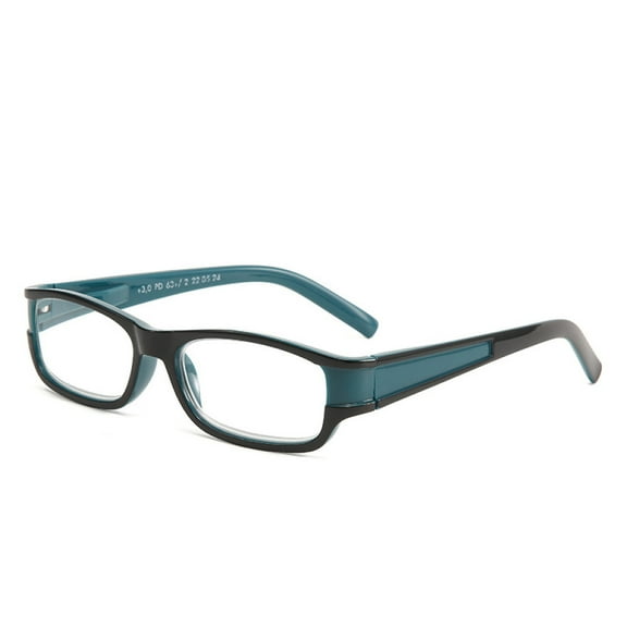 Men's Presbyopic Glasses Rectangle Blue Classic Reading Glasses 2.00 Women's Spring Hinge Two-tone Stylish Readers +2.00