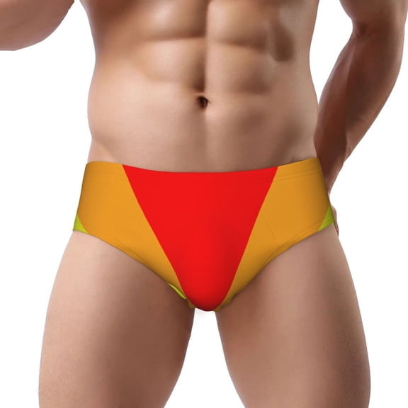 Men's Pride Rainbow Flag Underwear Briefs No Fly Covered Waistband Silky Touch Underpants