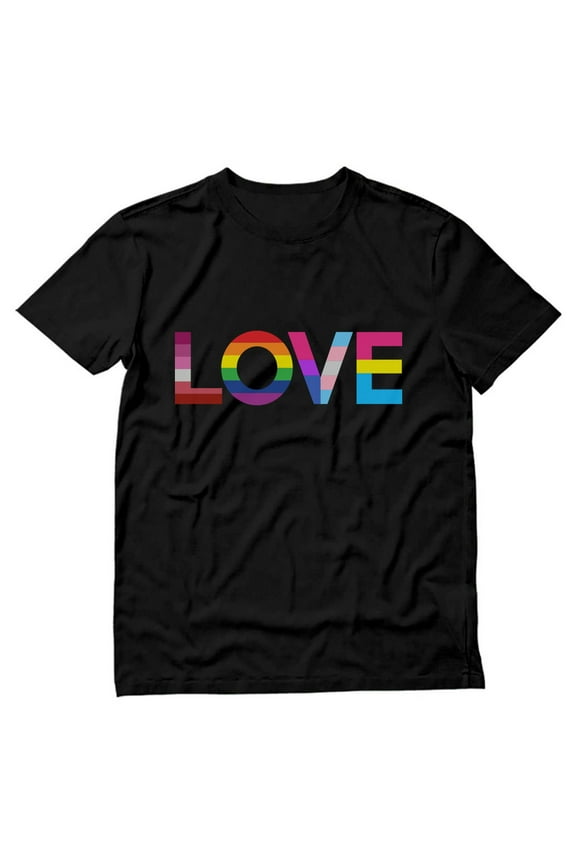Men's Pride T-Shirt by Tstars - Love Rainbow Flag Design | LGBT+ Apparel | Gay Pride Clothing | Supportive LGBTQ+ Gift for Husband | Available in a Variety of Colors & Sizes