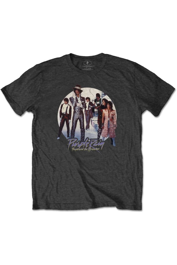 Men's Prince Purple Rain Circle Slim Fit T-shirt Small Charcoal