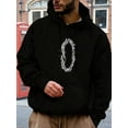 thumbnail image 1 of Men's Print Drop Shoulder Long Sleeve Drawstring Pocket Casual Hoodie  Crown Of Thorns Design Autumn/Winter, 1 of 6