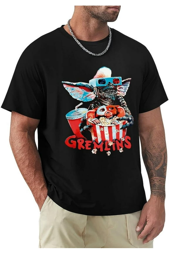 Men's Print Gremlins Tee Tops Short Sleeve Crew Neck Summer T Shirts