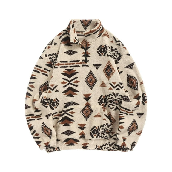 Men's Printed 1/4 Zip Pullover Sweatshirt Hoodie