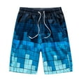 thumbnail image 1 of Men's Printed Beach Shorts Drawstring Waist Casual Vacation Shorts Summer Beach Pool Bottoms for Men,Blue,2XL, 1 of 8