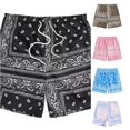 thumbnail image 1 of Men's Printed Board Shorts Boho Paisley Drawstring Waist Beach Shorts For Summer Swim And Casual Wear, 1 of 3