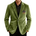 thumbnail image 1 of Men's Printed Corduroy Pocket Blazer, Casual Suit Cardigan Jacket, Green, XL, 1 of 6