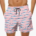 thumbnail image 1 of Men's Printed Shorts Plus Size Spandex Casual Elastic Waist Pullover Drawstring Breathable Baggy Relaxed Beach Vacation Basic Shorts with Pockets S-5XL, 1 of 5