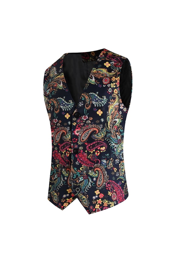 Men's Printed Vest Suit Vest Clothes