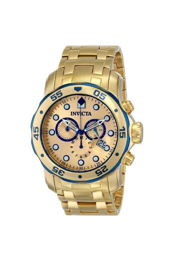 Men's Pro Diver Chrono 18K Gold Plated SS Gold-Tone Dial