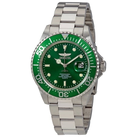 Men's Pro Diver Quartz 200m Stainless Steel Green Dial Watch 24947