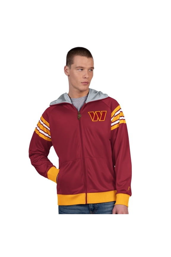 Men's Pro Player Burgundy/Gold Washington Commanders Helmet Full-Zip Hooded Track Jacket