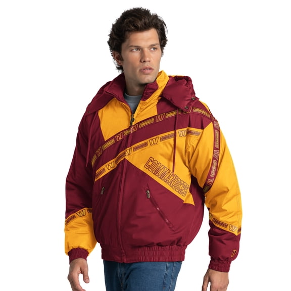 Men's Pro Player Burgundy Washington Commanders Double Tape Full-Zip Jacket with Detachable Hood