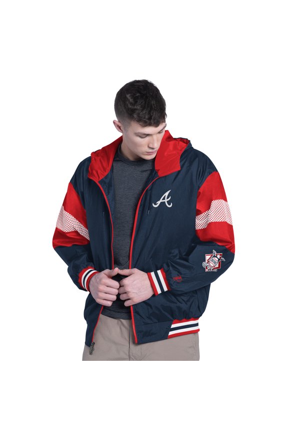 Men's Pro Player Navy/Red Atlanta Braves Legacy Lightweight Full-Zip Jacket