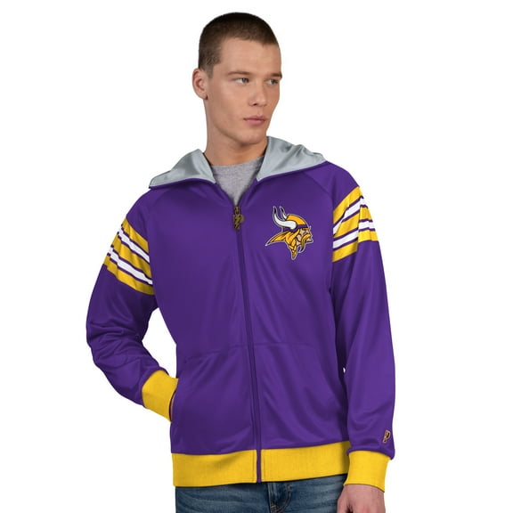 Men's Pro Player Purple/Gold Minnesota Vikings Helmet Full-Zip Hooded Track Jacket