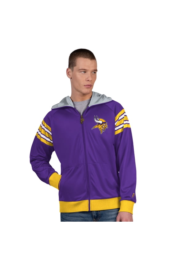 Men's Pro Player Purple/Gold Minnesota Vikings Helmet Full-Zip Hooded Track Jacket