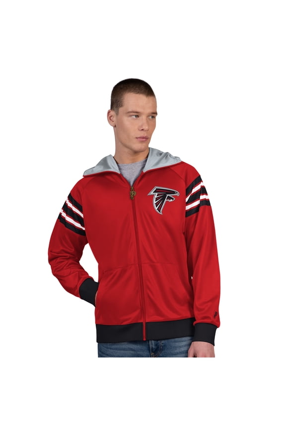 Men's Pro Player Red/Black Atlanta Falcons Helmet Full-Zip Hooded Track Jacket